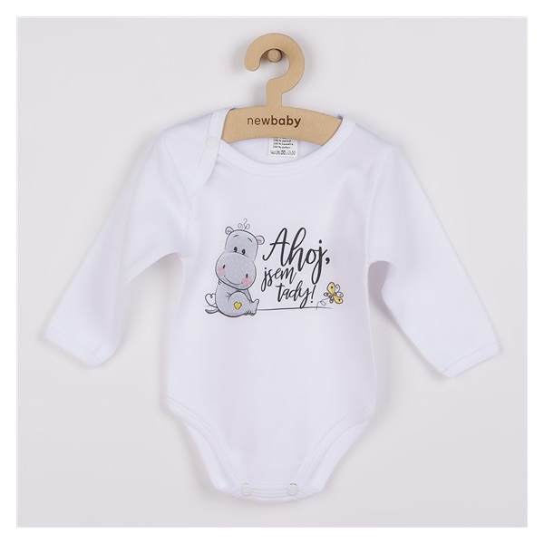 Body z nadrukiem New Baby Born in 2018 szaro-białe