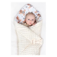 Dwustronny becik z Minky New Baby 75x75 cm jeżyk miętowy