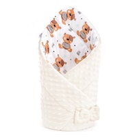 Dwustronny becik z Minky New Baby 75x75 cm teddy beżowy