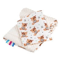 Dwustronny Zestaw z Minky do wózka New Baby teddy beżowy