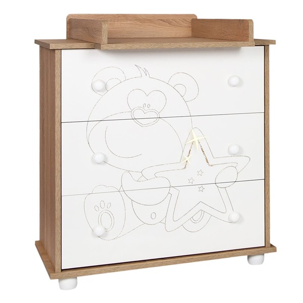 Komoda dla dzieci New Baby Miś z gwiazdką dąb