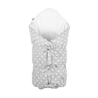 Klasyczny rożek wiązany New Baby szary w kropki