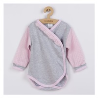 2-częściowy niemowlęcy komplet New Baby Kropka II szaro-różowy