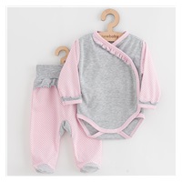 2-częściowy niemowlęcy komplet New Baby Kropka II szaro-różowy