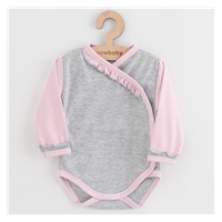 2-częściowy niemowlęcy komplet New Baby Kropka II szaro-różowy