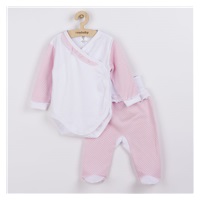 2-częściowy niemowlęcy komplet New Baby Kropka II biało-różowy