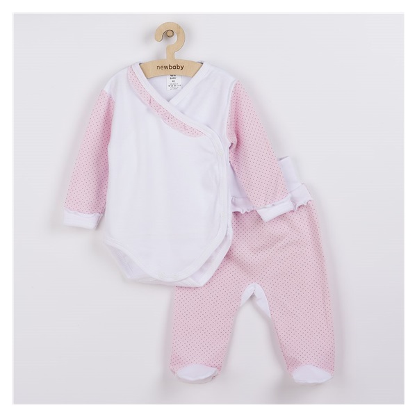 2-częściowy niemowlęcy komplet New Baby Kropka II biało-różowy