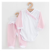 2-częściowy niemowlęcy komplet New Baby Kropka II biało-różowy
