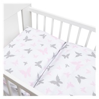 2-częściowa pościel New Baby 90/120 cm biała motylki