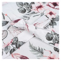 Becik z kokosowym wkładem New Baby biały kwiaty i piórka