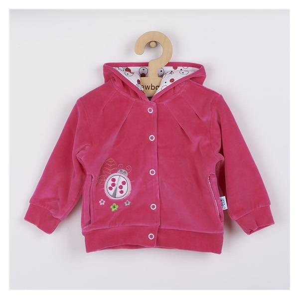 Welurowa bluza z kapturem ciemno różowa