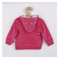 Welurowa bluza z kapturem ciemno różowa