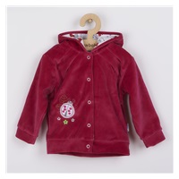 Welurowa bluza z kapturem ciemno różowa