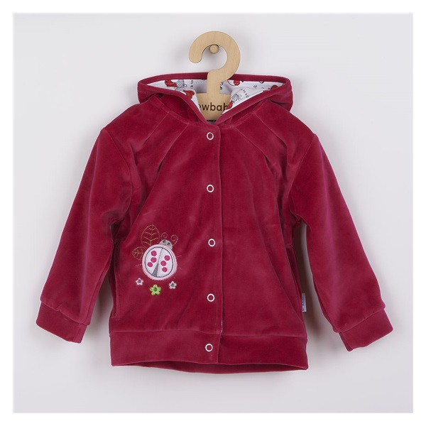 Welurowa bluza z kapturem ciemno różowa