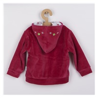 Welurowa bluza z kapturem ciemno różowa