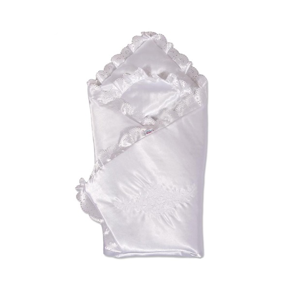 Satenowy becik z koronką New Baby