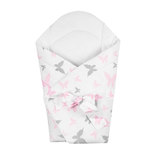 Becik z kokosowym wkładem New Baby biały motylki