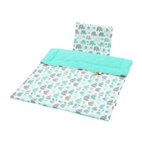 Dwustronny Zestaw z Velvet do wózka New Baby słonie miętowy