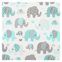 Dwustronny Zestaw z Velvet do wózka New Baby słonie miętowy