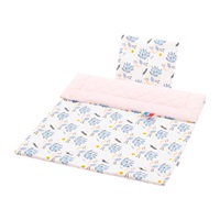 Dwustronny Zestaw z Velvet do wózka New Baby  pawie różowy