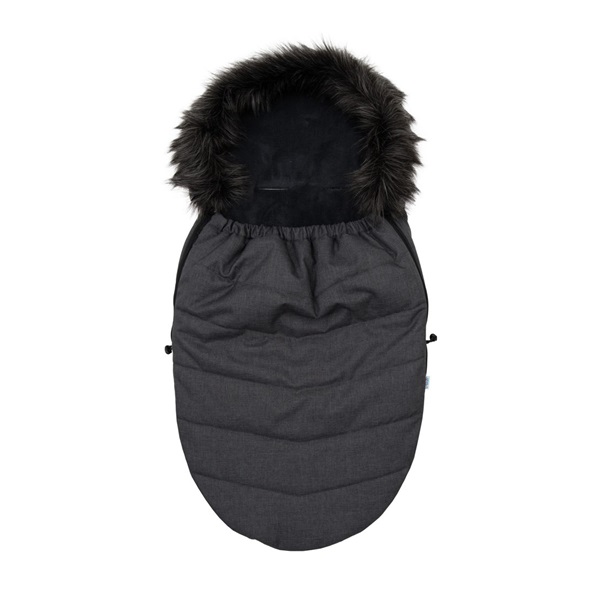 Śpiwór do wózka NEW BABY z futerkiem ciemno szary