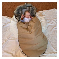 Śpiwór do wózka NEW BABY z futerkiem granatowy