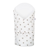 Becik z kokosowym wkładem New Baby biały szare gwiazdy