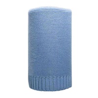 Kocyk bambusowo-bawełniany NEW BABY 100x80 cm niebieski