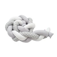 Ochraniacz do łóżeczka warkocz New Baby Groszek szaro-biały