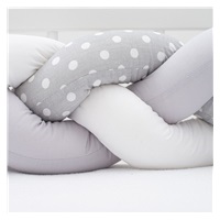 Ochraniacz do łóżeczka warkocz New Baby Groszek szaro-biały