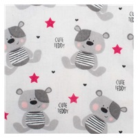 Flanelowa pieluszka podszyta ceratką New Baby Cute Teddy różowa