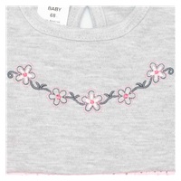 Niemowlęca sukienka z krótkim rękawem New Baby Summer dress różowo-szara