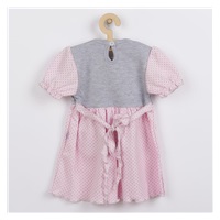 Niemowlęca sukienka z krótkim rękawem New Baby Summer dress różowo-szara