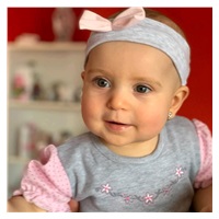 Niemowlęca sukienka z krótkim rękawem New Baby Summer dress różowo-szara