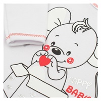 Niemowlęce body z długim rękawem New Baby Mouse białe
