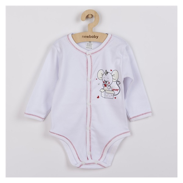 Niemowlęce rozpinane body New Baby Mouse białe