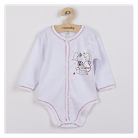 Niemowlęce rozpinane body New Baby Mouse białe