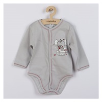 Niemowlęce rozpinane body New Baby Mouse szare