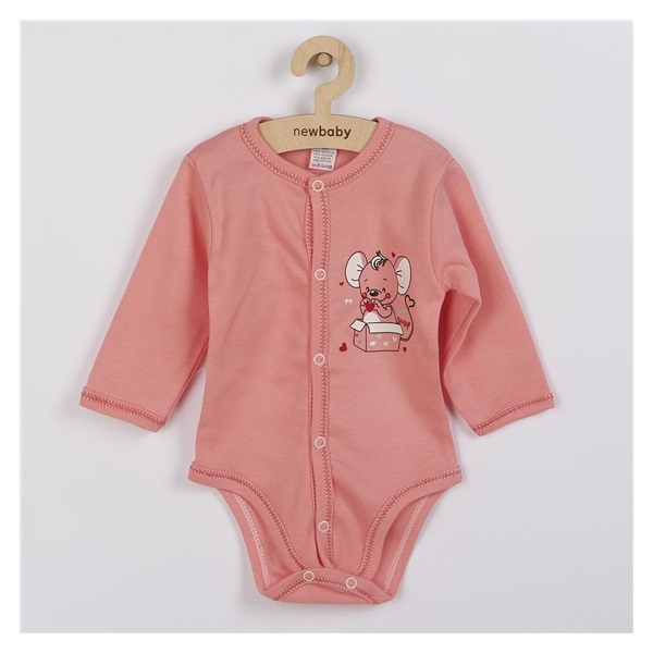 Niemowlęce rozpinane body New Baby Mouse łososiowe