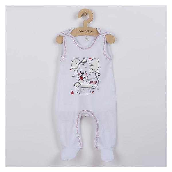 Niemowlęce śpiochy New Baby Mouse białe
