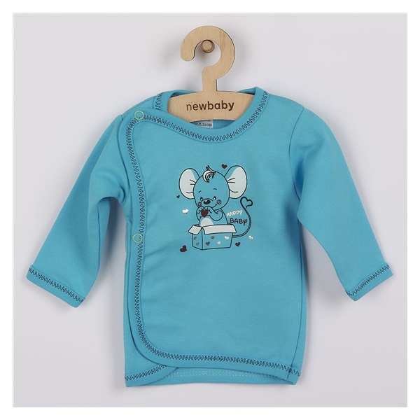 Niemowlęca koszulka New Baby Mouse turkusowa