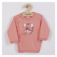 Niemowlęca koszulka New Baby Mouse łososiowa