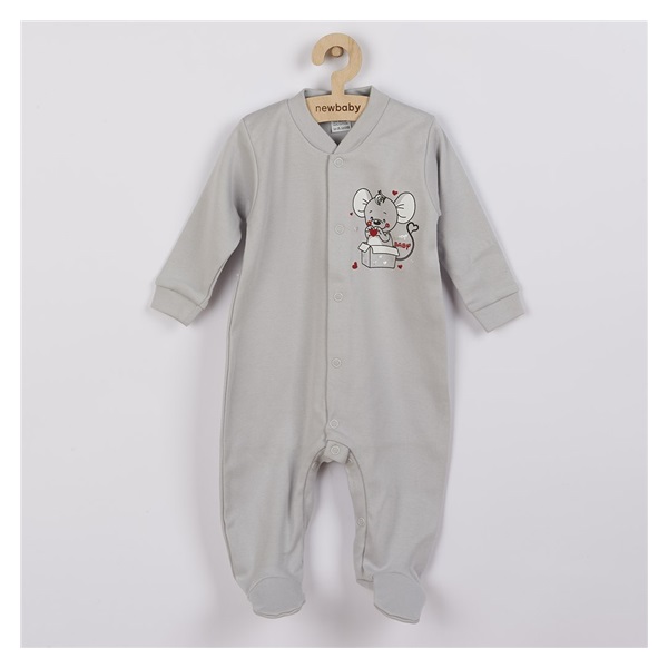 Niemowlęcy pajac New Baby Mouse szary