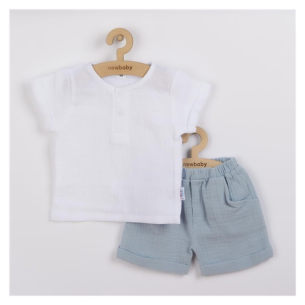 Niemowlęcy muślinowy komplet New Baby Summer Nature Collection niebieski