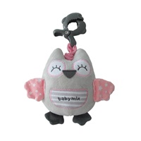 Edukacyjna zabawka pluszowa pozytywką i klipsem Baby Mix sowa różowa