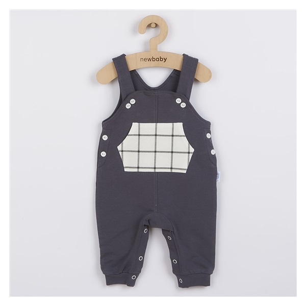 Bawełniane ogrodniczki New Baby Cool grafitowe