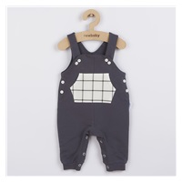 Bawełniane ogrodniczki New Baby Cool grafitowe