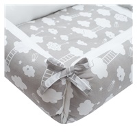 Wielofunkcyjne gniazdko z kołderką dla niemowlaka New Baby Chmurka szare