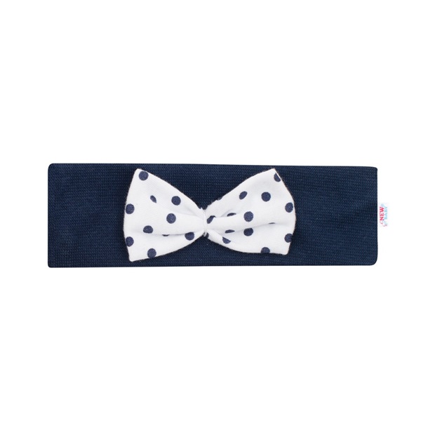 Niemowlęca opaska New Baby Lady niebieska grochy