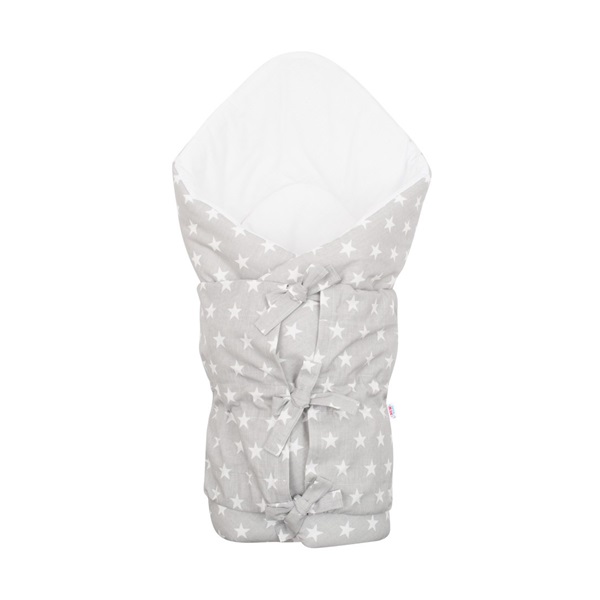 Klasyczny rożek wiązany New Baby Gwiazdki szaro biały